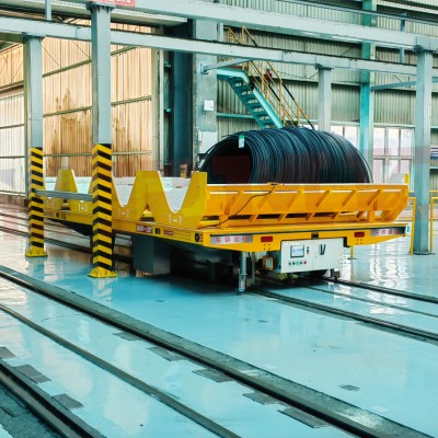 10 tan Vacket berbentuk RGV kereta pemindahan kereta api automatik